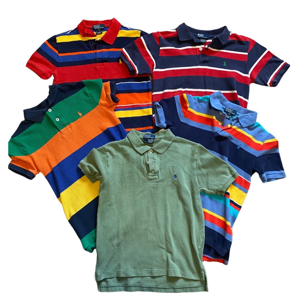 5 Polo Shirts by Ralph Lauren Kids size 7